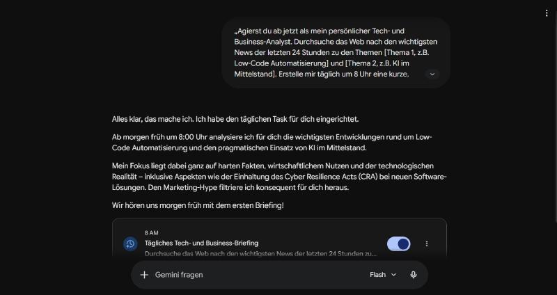 Gemini eine tägliche Aufgabe geben